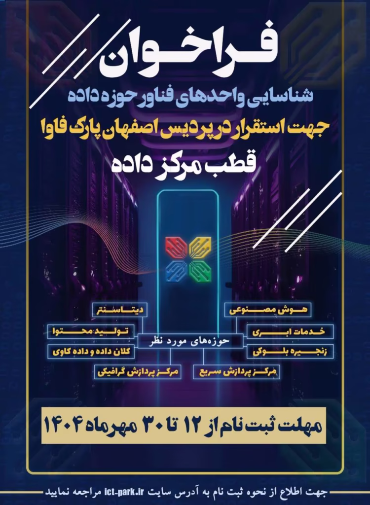 فراخوان شناسایی و جذب واحد های فناور متمرکز بر حوزه داده